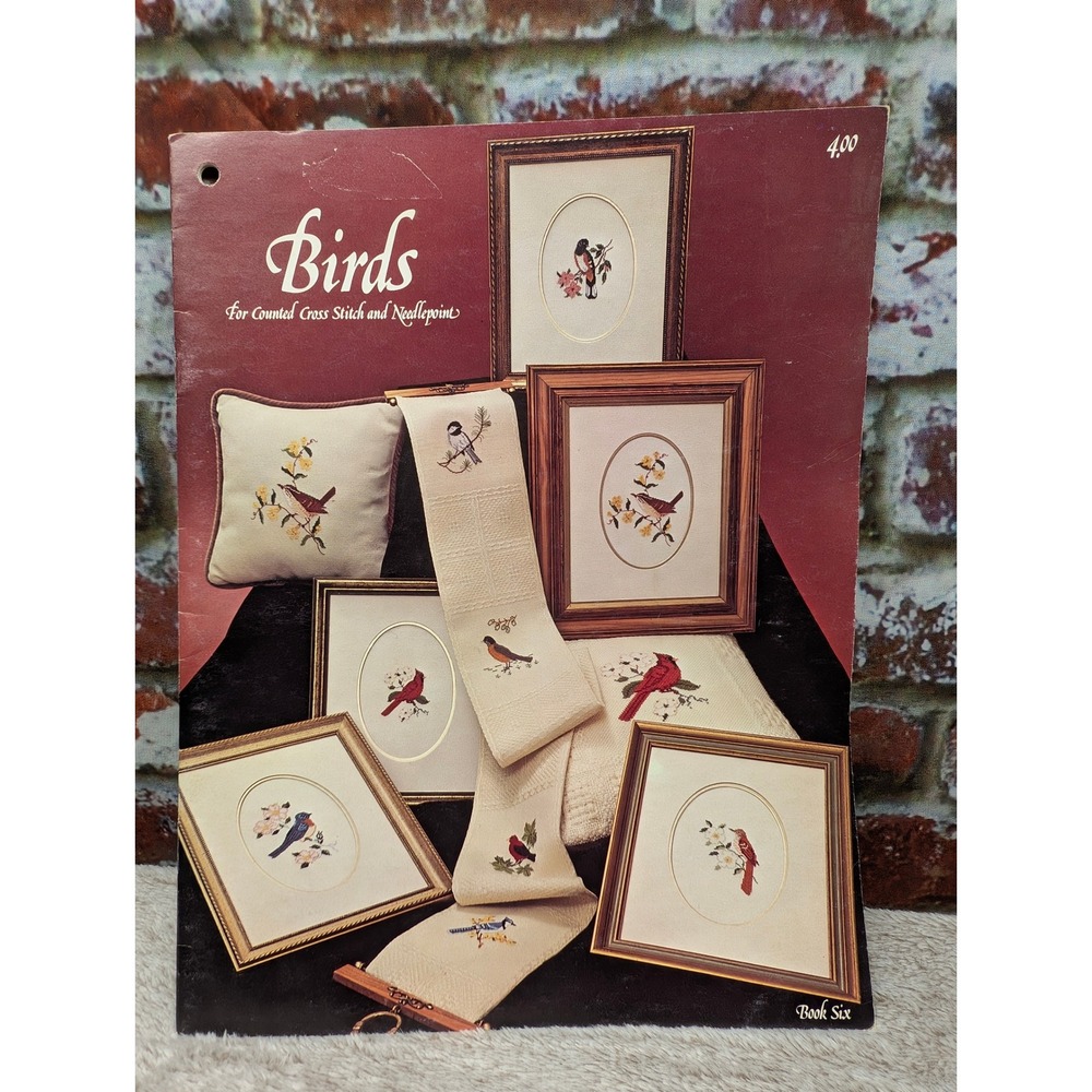 Vtg 1978 Birds Book Six Cross Stitch Needlepoint Patterns Rose Anne Hobbs